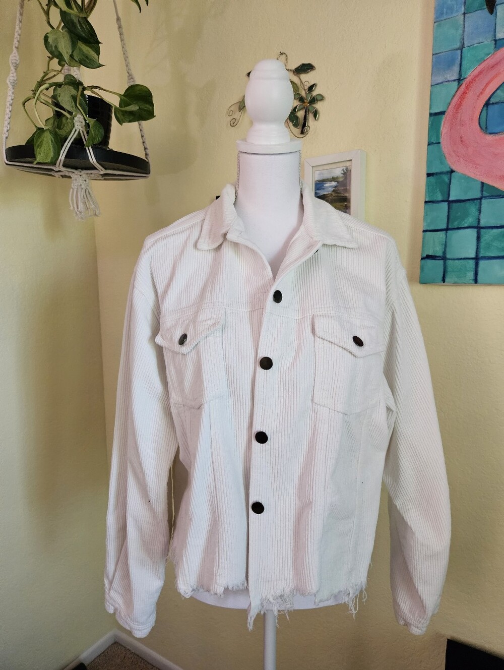 POL Corduroy Button-Up Jacket - Stylish Casual Coat SZ L